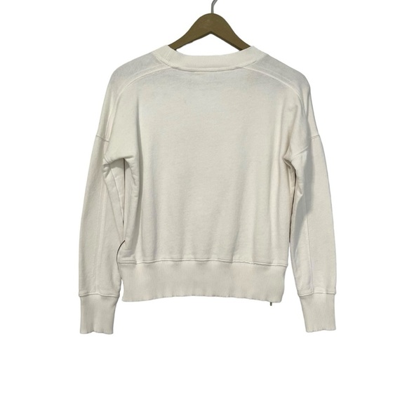 MNG Mango XS White Black Good Things Will Happen Embroidered Sweatshirt Preppy - Picture 2 of 5